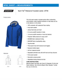 Sport-Tek Waterproof Insulated Jacket. JST56