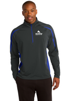 Sport-Tek® Sport-Wick® Stretch 1/2-Zip Colorblock Pullover. ST851 Charcoal/True Royal