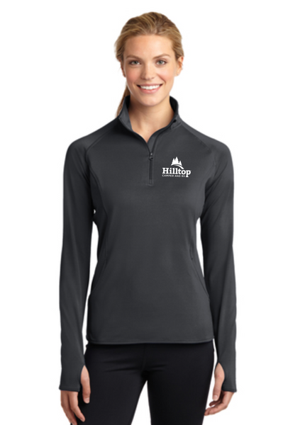 Sport-Tek® Ladies Sport-Wick® Stretch 1/2-Zip Pullover. LST850 Charcoal