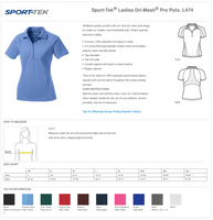 Sport-Tek® Ladies Dri-Mesh® Pro Polo. L474 ROYAL